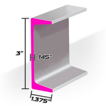 3" X 3.5# CHANNEL - 20ft