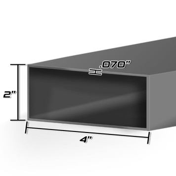 2 X 4 X 14GA REC TUBE