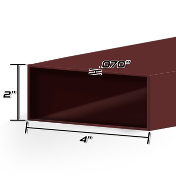 2 X 4 X 14GA PNT REC TUBE