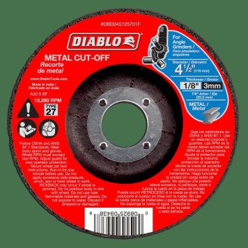 DIABLO 4 1/2" X 1/8" Metal Cut Off Disc - Type 27