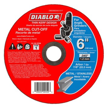 DIABLO 6" X 0.045" Metal Cut Off Disc - Thin Kerf