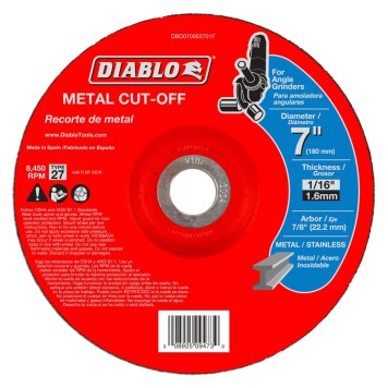 DIABLO 7" X 1/16" Metal Cut Off Disc - Type 27