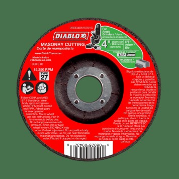 DIABLO 4" X 1/8" Masonry Cut Off Disc - Type 27