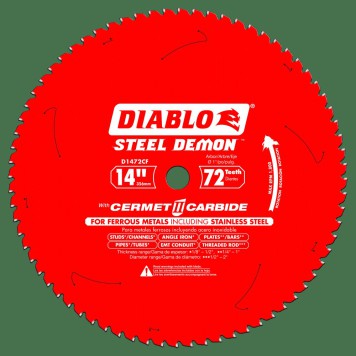 DIABLO 14 in. x 72 Tooth Cermet Metal and Stainless Steel Cutting Saw Blade