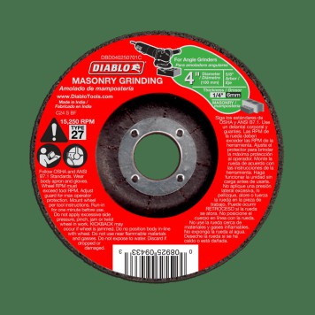 DIABLO 4" X 1/4" Masonry Grinding Disc - Type 27