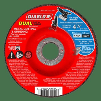 DIABLO 4 1/2" Metal Dual Cut & Grind Disc - Type 27