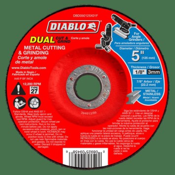 DIABLO 5" X 1/8" Metal Dual Cut & Grind Disc - Type 27