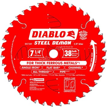 DIABLO 7 1/4 in. x 38 Tooth Cermet Metal and Stainless Steel Cutting Saw Blade