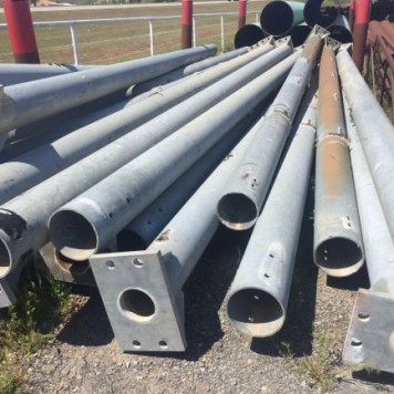 10 3/4 X .375 WALL GALVANIZED PIPE WITH BASE PLATE - 30'