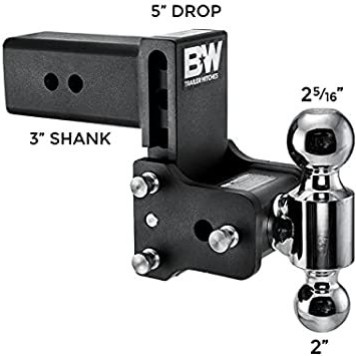 B&W TOW & STOW 3" REC. 2" & 2 5/16" - 5" DROP 