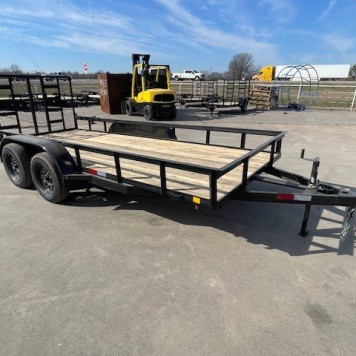 16' Utility Trailer - Angle Rail with Gate - New Tires