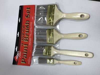 Paint Accessories - 4pc Wood Paint Brush Set