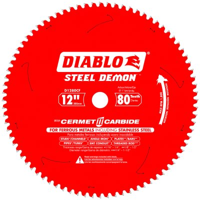 DIABLO 12 in. x 80 Tooth Cermet Metal and Stainless Steel Cutting Saw Blade