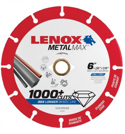 Cutting & Grinding Blades - Lenox MetalMax 6" Diamond Cut-Off Wheel