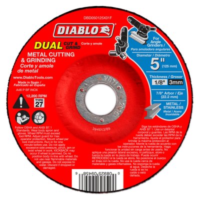 DIABLO 5" X 1/8" Metal Dual Cut & Grind Disc - Type 27