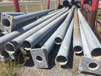 10 3/4 X .375 WALL GALVANIZED PIPE WITH BASE PLATE - 30'